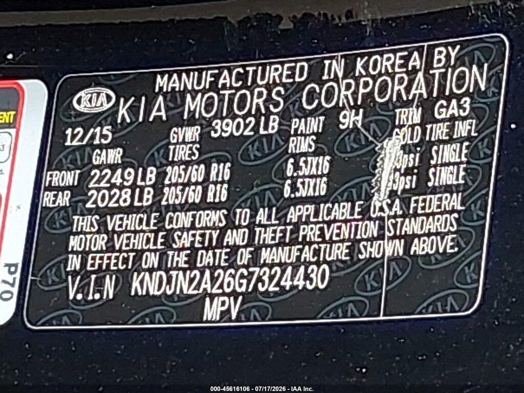 KNDJN2A26G7324430 2016 KIA SOUL photo no. 9