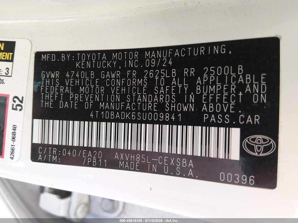 4T1DBADK6SU009841 2025 TOYOTA CAMRY photo no. 9
