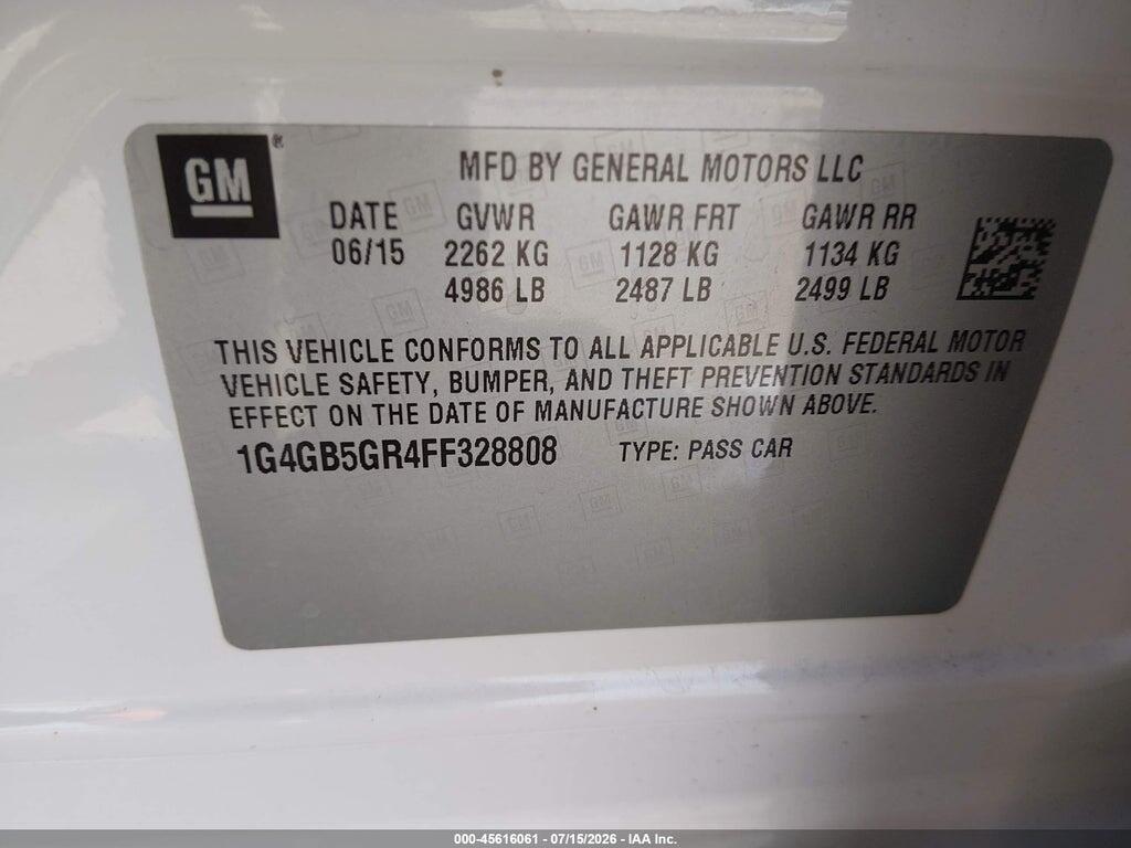 1G4GB5GR4FF328808 2015 BUICK LACROSSE photo no. 9