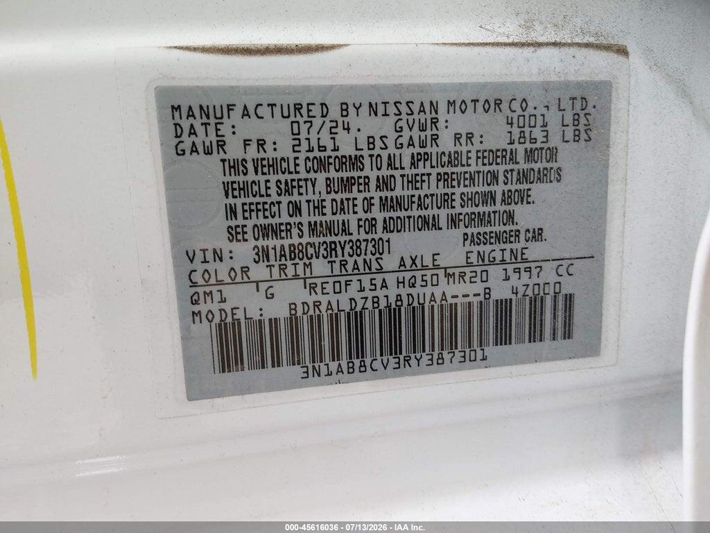3N1AB8CV3RY387301 2024 NISSAN SENTRA photo no. 9