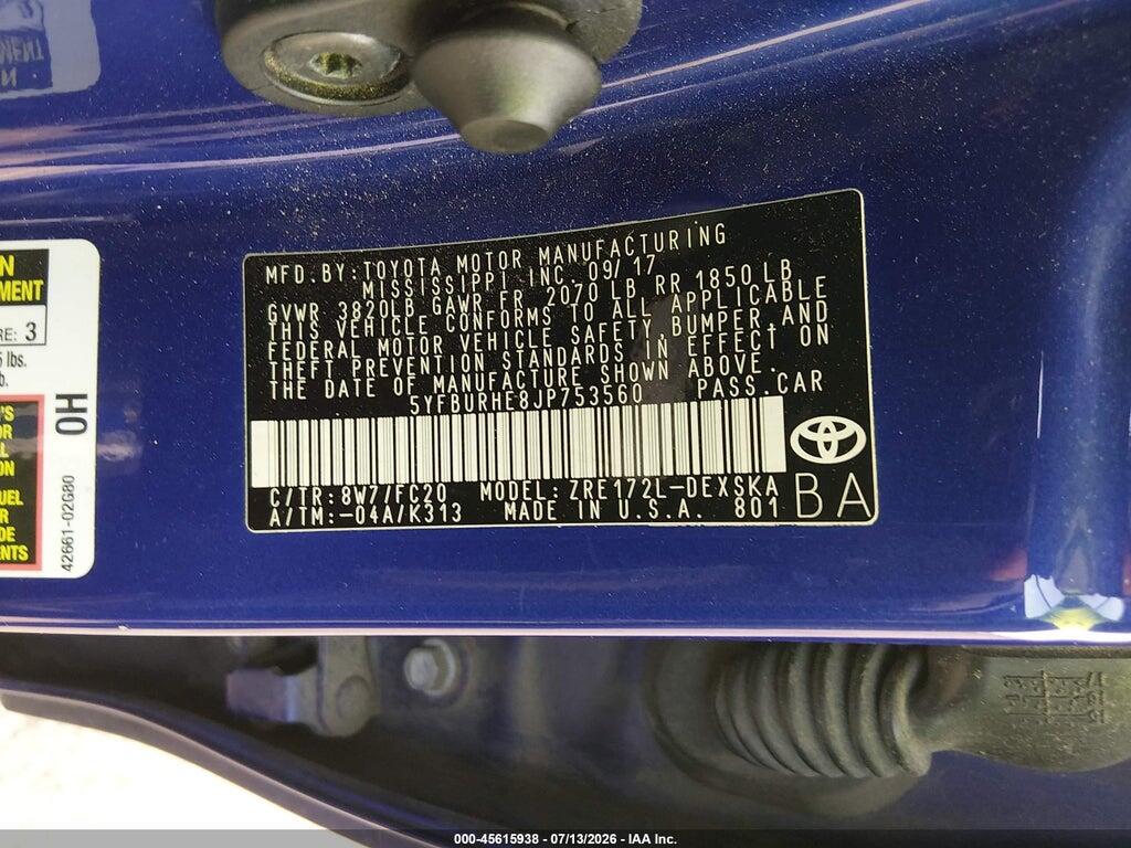 5YFBURHE8JP753560 2018 TOYOTA COROLLA photo no. 9