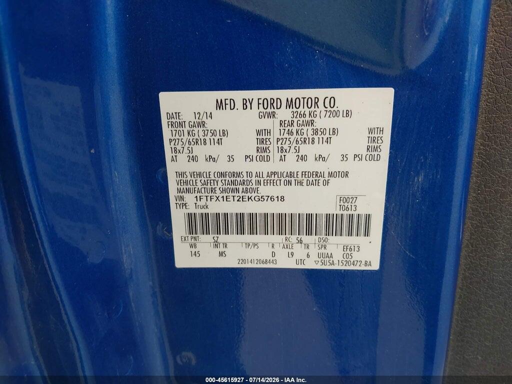 1FTFX1ET2EKG57618 2014 FORD F-150 photo no. 9
