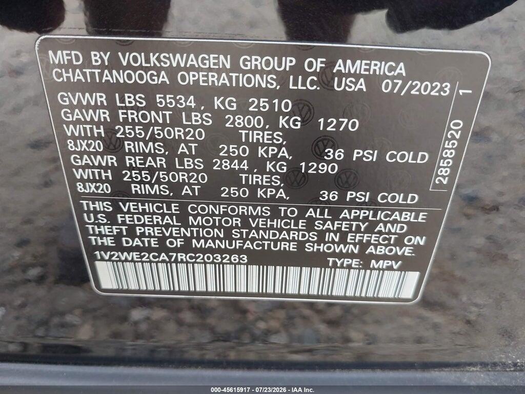 1V2WE2CA7RC203263 2024 VOLKSWAGEN ATLAS CROSS SPORT photo no. 9