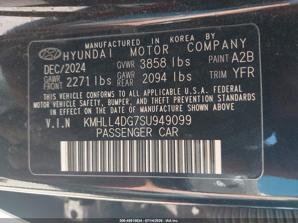 KMHLL4DG7SU949099 2025 HYUNDAI ELANTRA photo no. 9