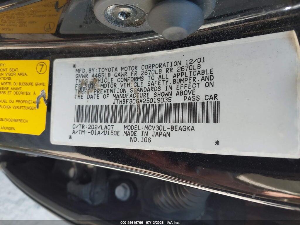 JTHBF30GX25019035 2002 LEXUS ES 300 photo no. 8