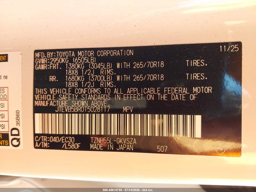 JTEVB5BR0T5028117 2026 TOYOTA 4RUNNER HYBRID photo no. 9