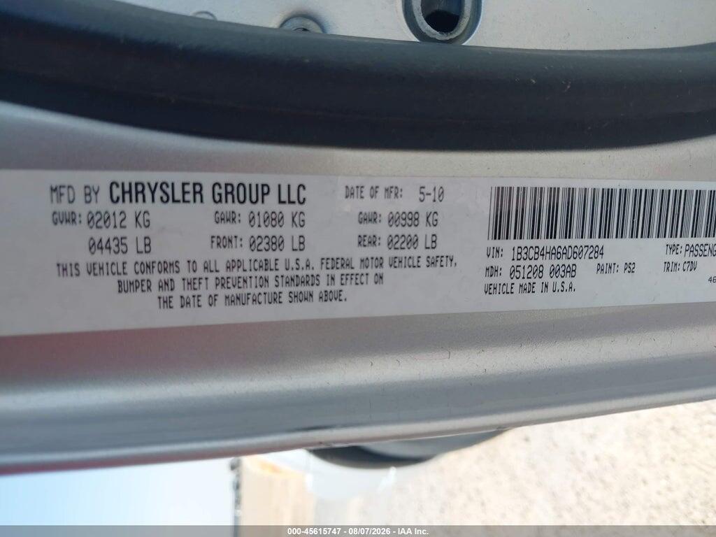 1B3CB4HA6AD607284 2010 DODGE CALIBER photo no. 9