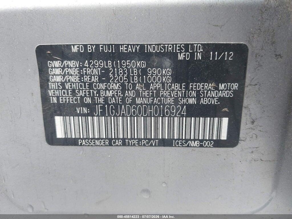 JF1GJAD60DH016924 2013 SUBARU IMPREZA photo no. 9