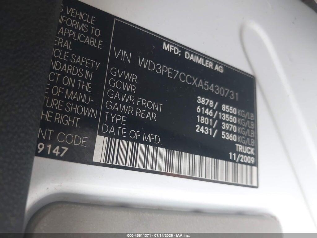 WD3PE7CCXA5430731 2010 MERCEDES-BENZ SPRINTER VAN 2500 photo no. 9