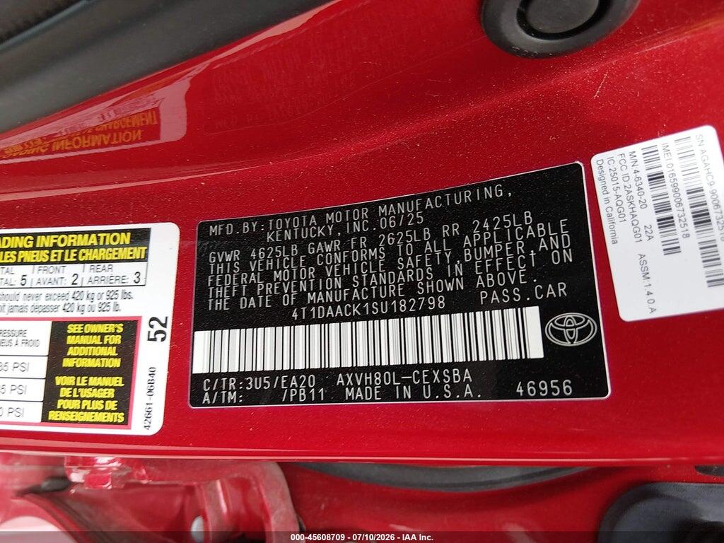 4T1DAACK1SU182798 2025 TOYOTA CAMRY photo no. 9