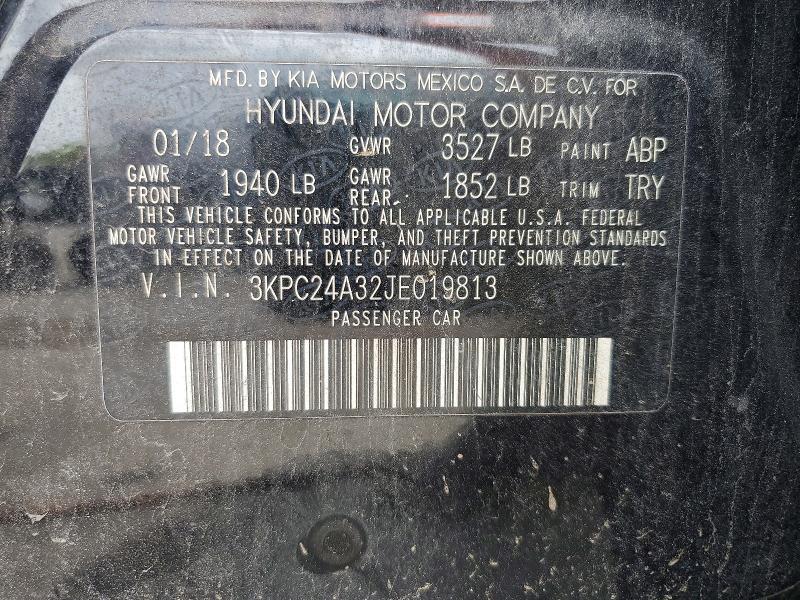 3KPC24A32JE019813 2018 HYUNDAI ACCENT photo no. 12