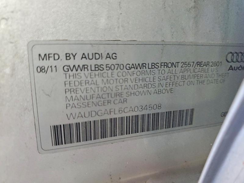 WAUDGAFL6CA034508 2012 AUDI S4 photo no. 12