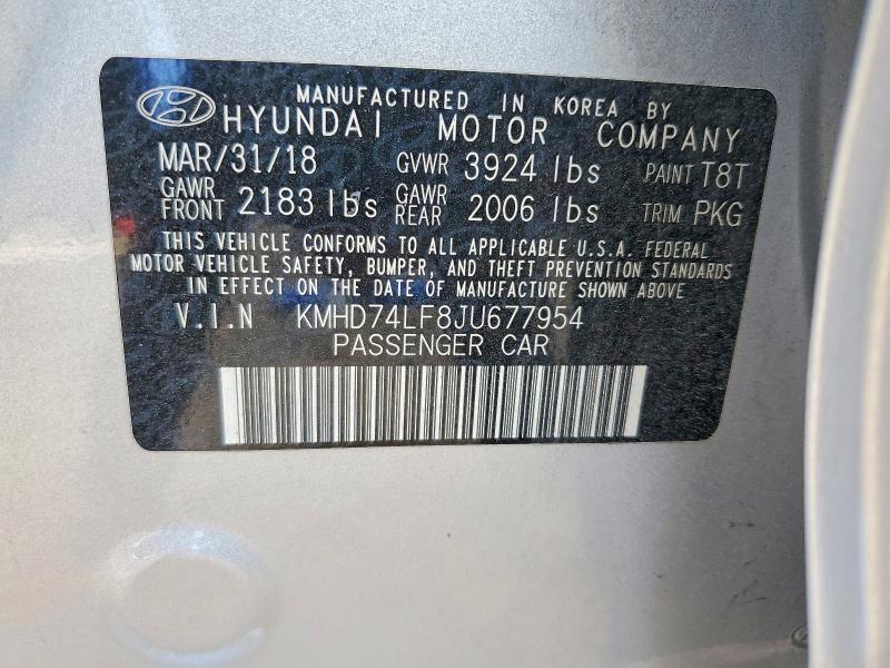 2018 HYUNDAI ELANTRA SE — Фото 12 из 12