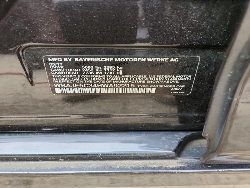 WBAJE5C34HWA92215 2017 BMW 540 photo no. 12