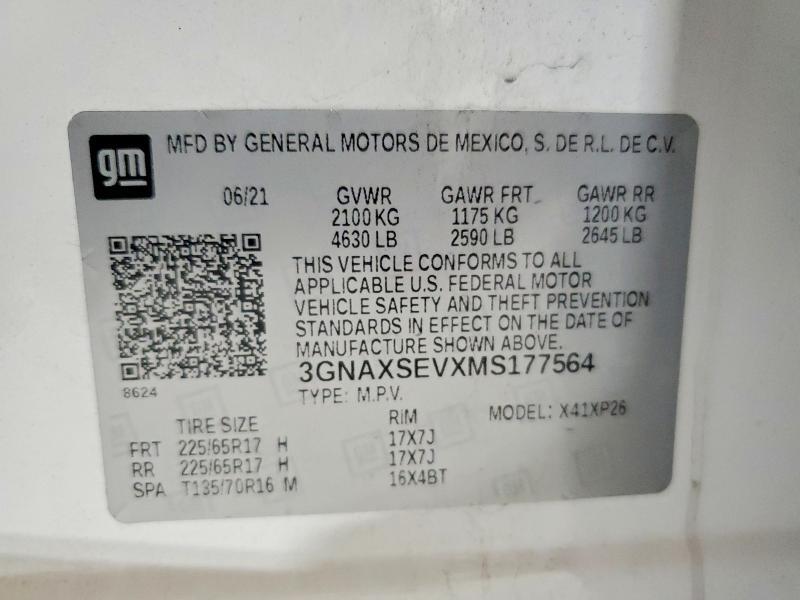 3GNAXSEVXMS177564 2021 CHEVROLET EQUINOX photo no. 12
