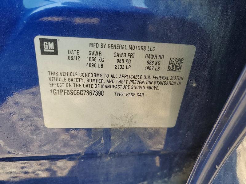 1G1PF5SC5C7367398 2012 CHEVROLET CRUZE photo no. 12