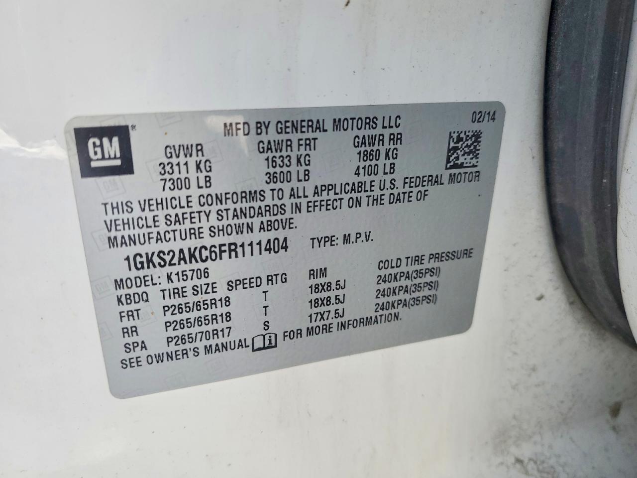 2015 GMC YUKON SLE — Фото 13 из 13