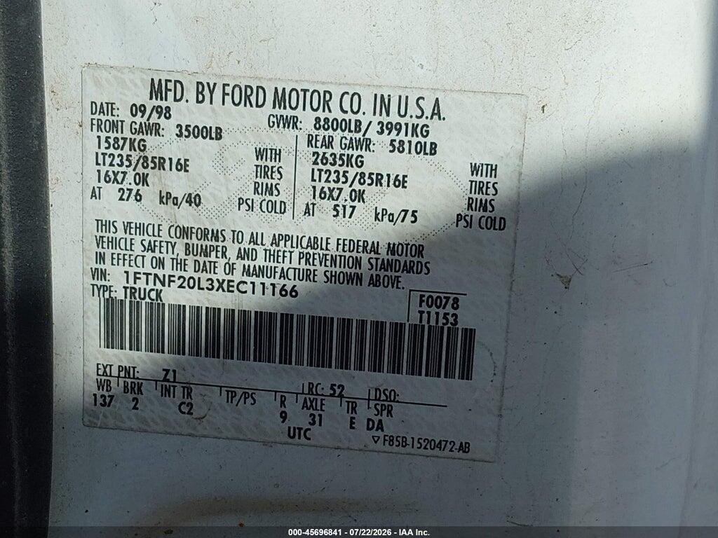 1FTNF20L3XEC11166 1999 FORD F-250 photo no. 9