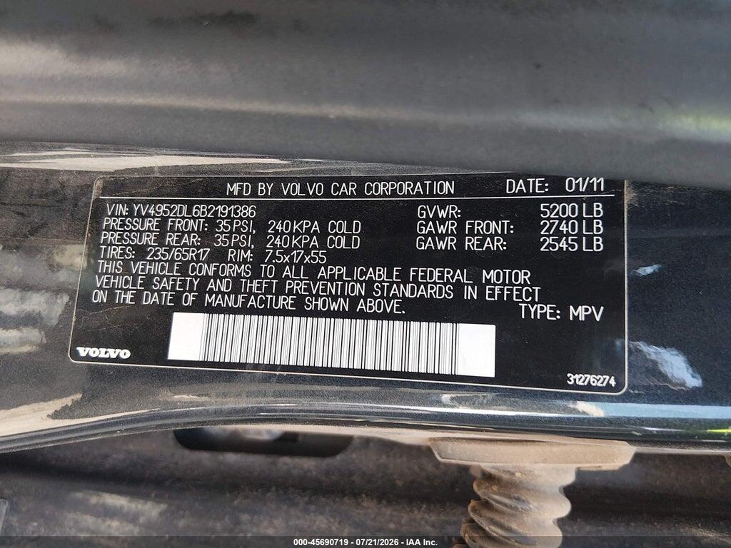 YV4952DL6B2191386 2011 VOLVO XC60 photo no. 9