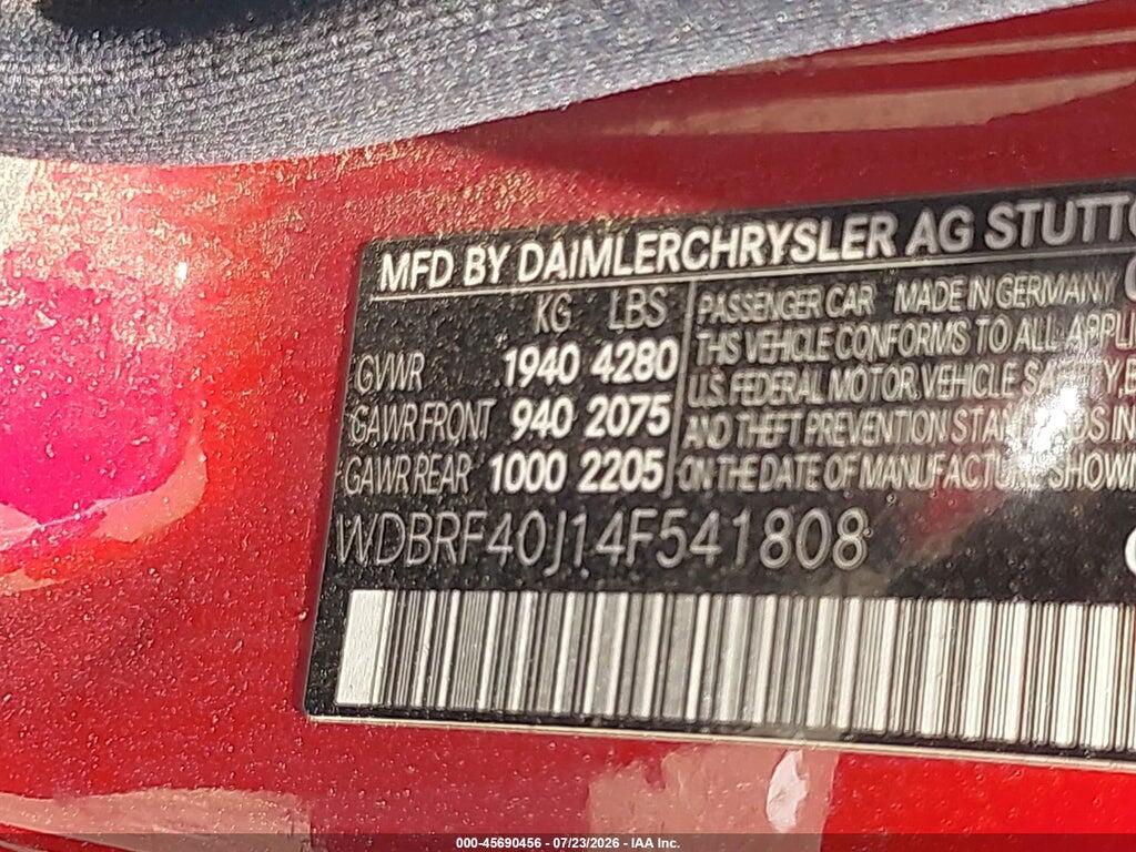 WDBRF40J14F541808 2004 MERCEDES-BENZ C 230 photo no. 9