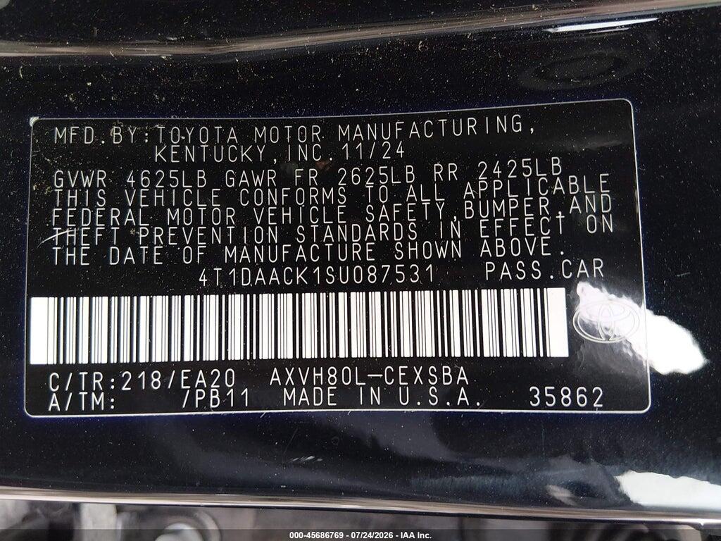 4T1DAACK1SU087531 2025 TOYOTA CAMRY photo no. 9