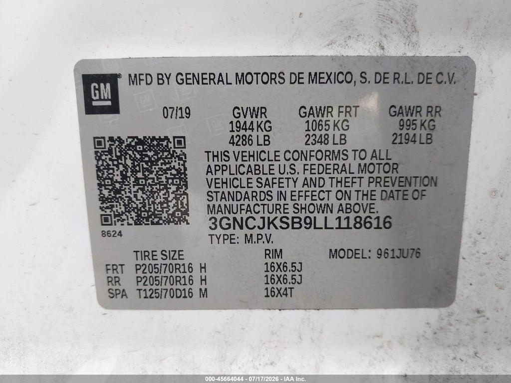 3GNCJKSB9LL118616 2020 CHEVROLET TRAX photo no. 9