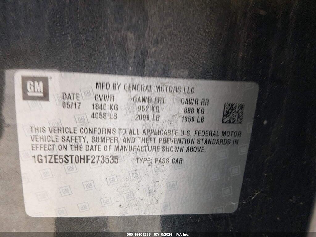 1G1ZE5ST0HF273535 2017 CHEVROLET MALIBU photo no. 9
