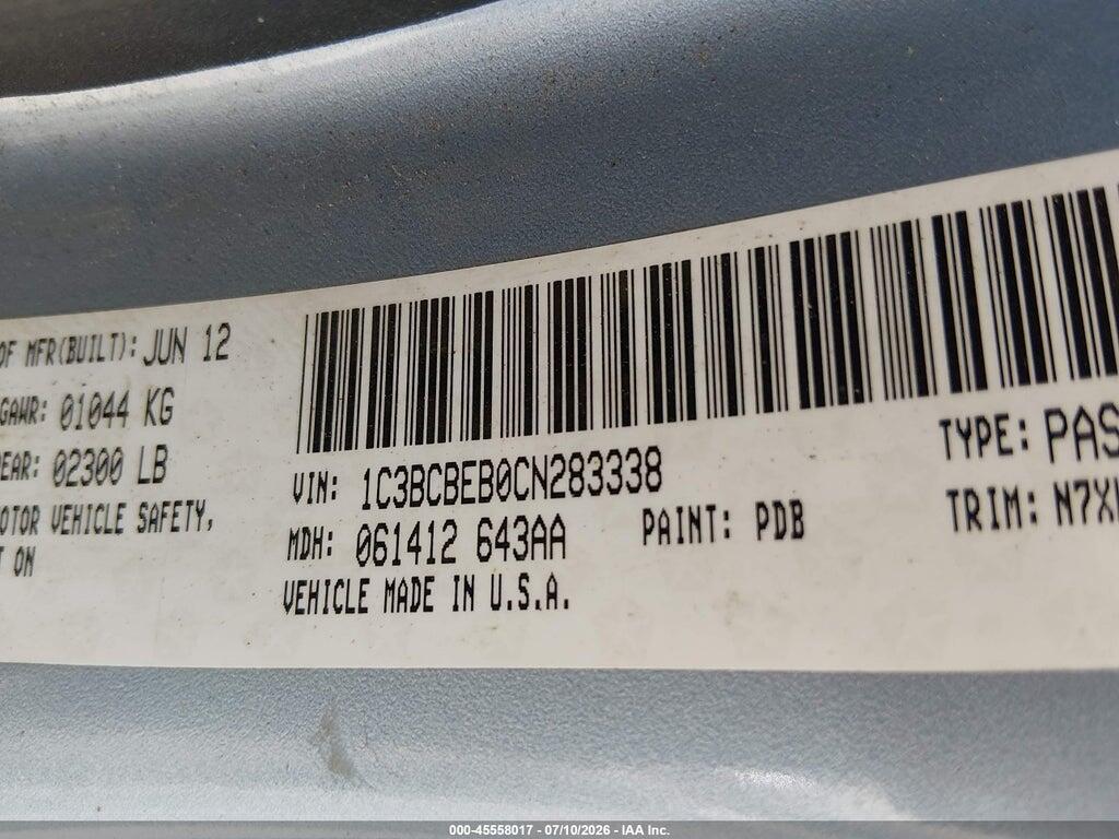 1C3BCBEB0CN283338 2012 CHRYSLER 200 photo no. 9