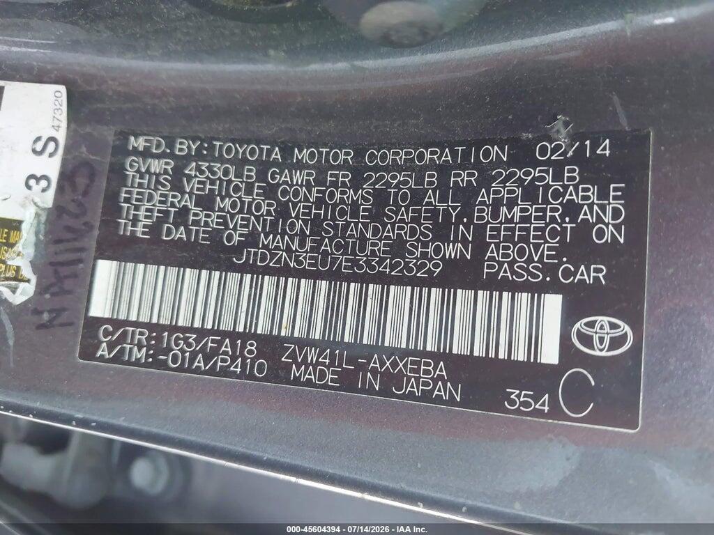 JTDZN3EU7E3342329 2014 TOYOTA PRIUS V photo no. 9