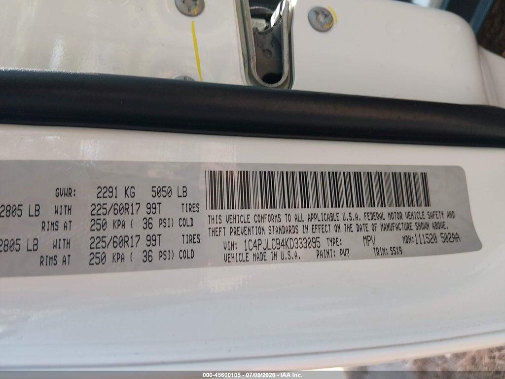 1C4PJLCB4KD333095 2019 JEEP CHEROKEE photo no. 9