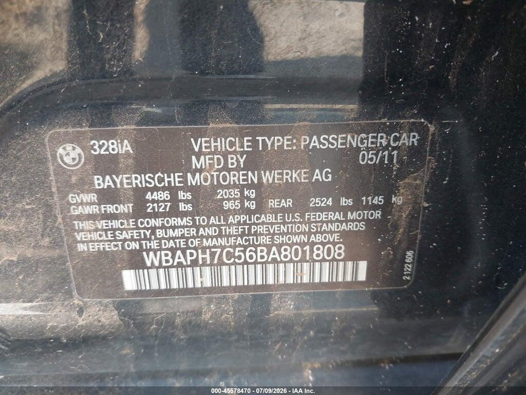 WBAPH7C56BA801808 2011 BMW 328I photo no. 9
