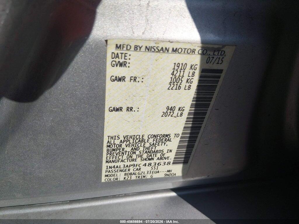 1N4AL3AP9FC483638 2015 NISSAN ALTIMA photo no. 9