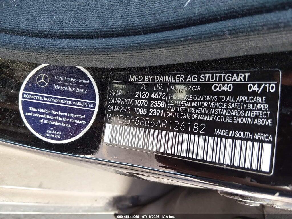 WDDGF8BB6AR126182 2010 MERCEDES-BENZ C 300 photo no. 9