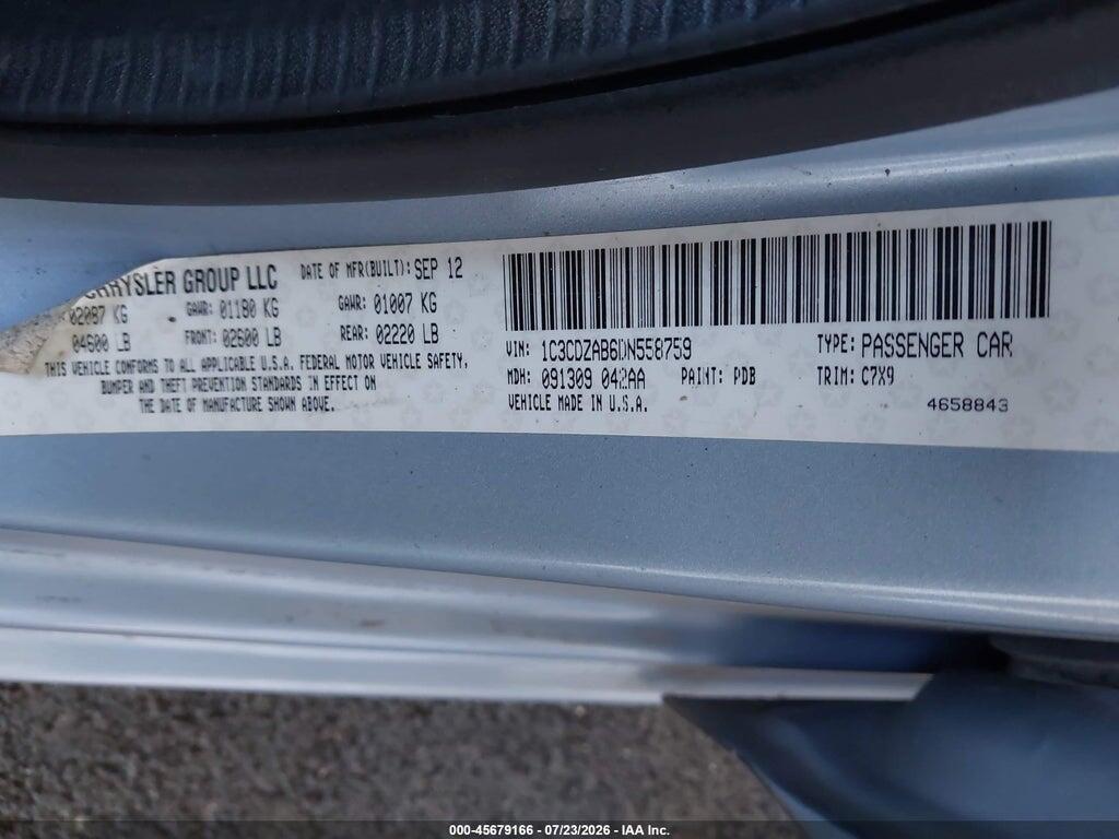 1C3CDZAB6DN558759 2013 DODGE AVENGER photo no. 9