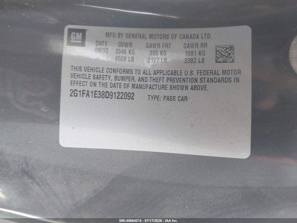 2G1FA1E38D9122092 2013 CHEVROLET CAMARO photo no. 9