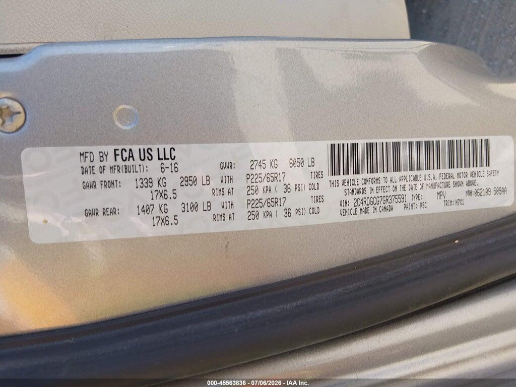 2C4RDGCG7GR375591 2016 DODGE GRAND CARAVAN photo no. 9