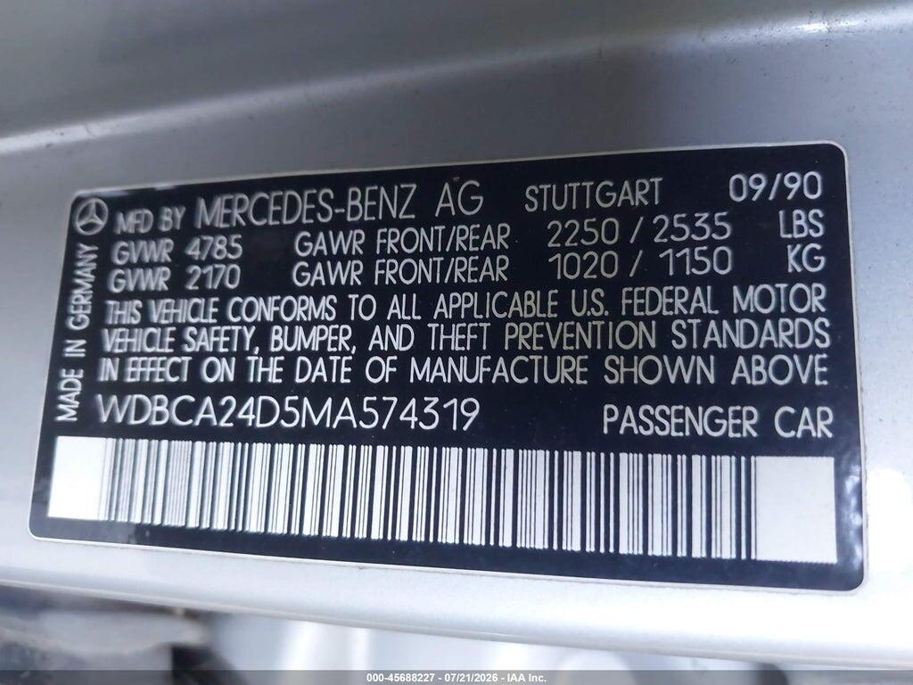 WDBCA24D5MA574319 1991 MERCEDES-BENZ 300 photo no. 9
