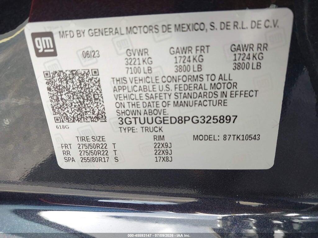 3GTUUGED8PG325897 2023 GMC SIERRA 1500 photo no. 9