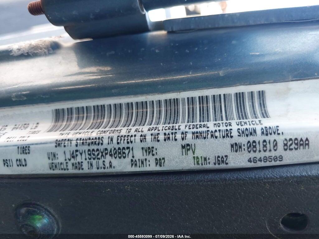 1J4FY19S2XP408671 1999 JEEP WRANGLER photo no. 9