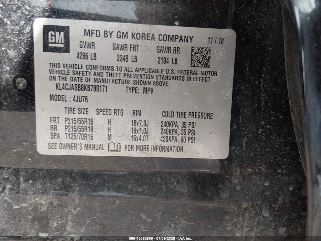 KL4CJASB8KB788171 2019 BUICK ENCORE photo no. 9