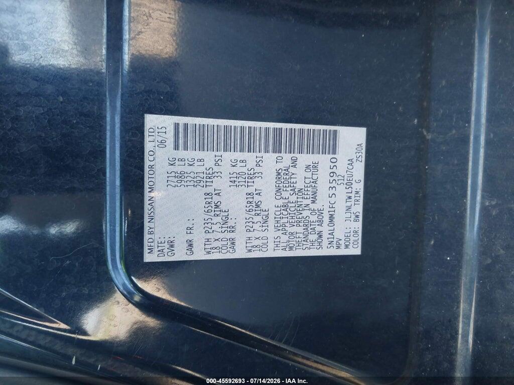 5N1AL0MM1FC535950 2015 INFINITI QX60 photo no. 9