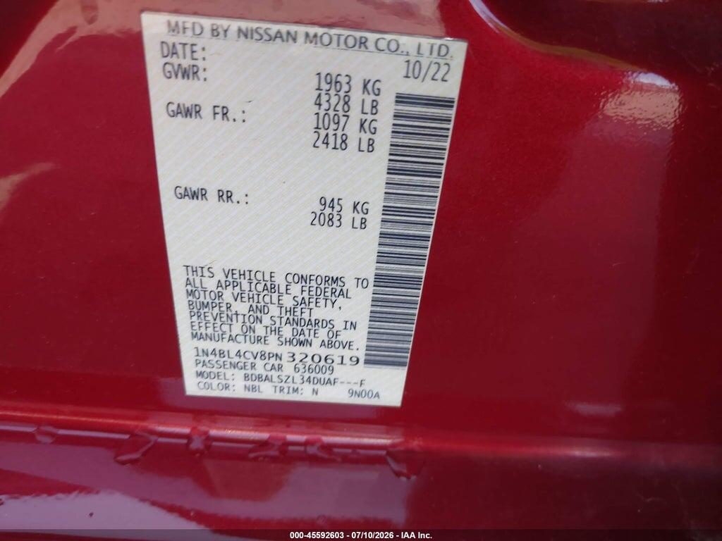 1N4BL4CV8PN320619 2023 NISSAN ALTIMA photo no. 9