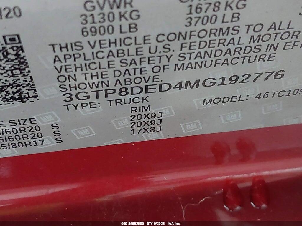 3GTP8DED4MG192776 2021 GMC SIERRA 1500 photo no. 9