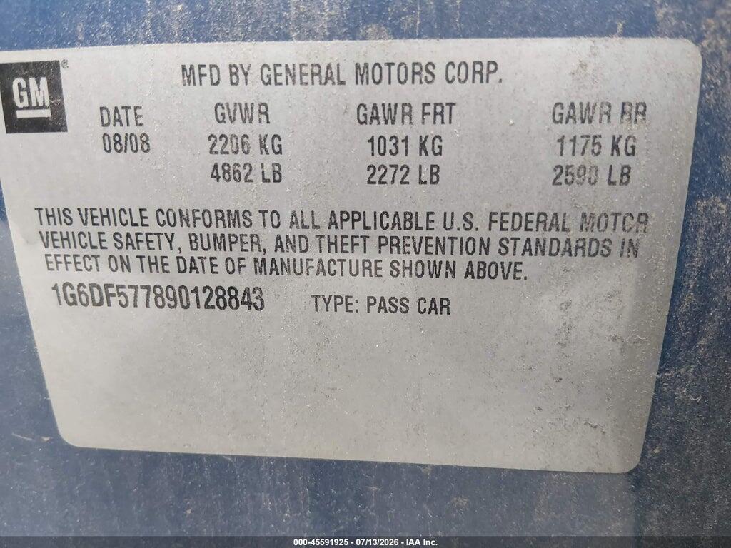 1G6DF577890128843 2009 CADILLAC CTS photo no. 9