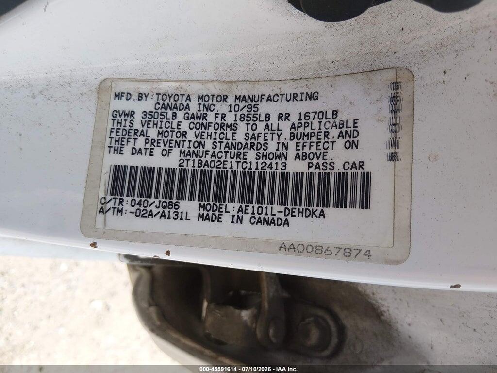 2T1BA02E1TC112413 1996 TOYOTA COROLLA photo no. 9