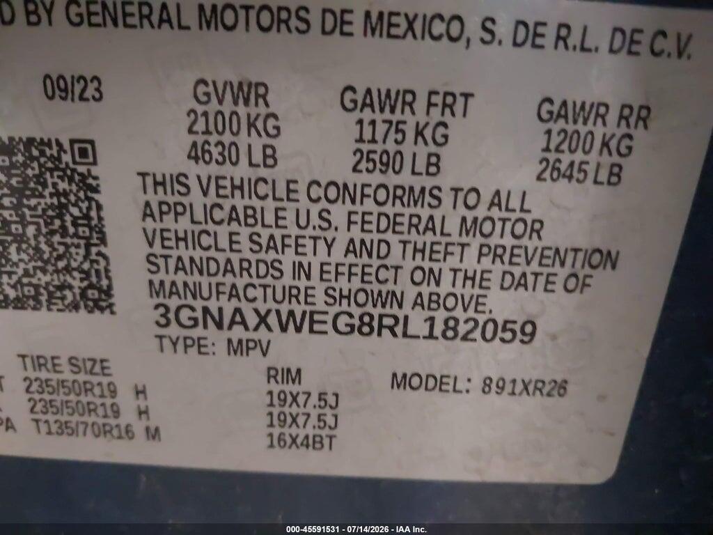 3GNAXWEG8RL182059 2024 CHEVROLET EQUINOX photo no. 9