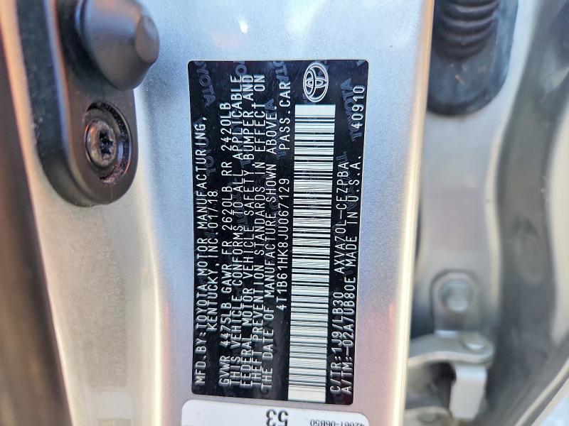 2018 TOYOTA CAMRY XSE — Фото 12 из 12