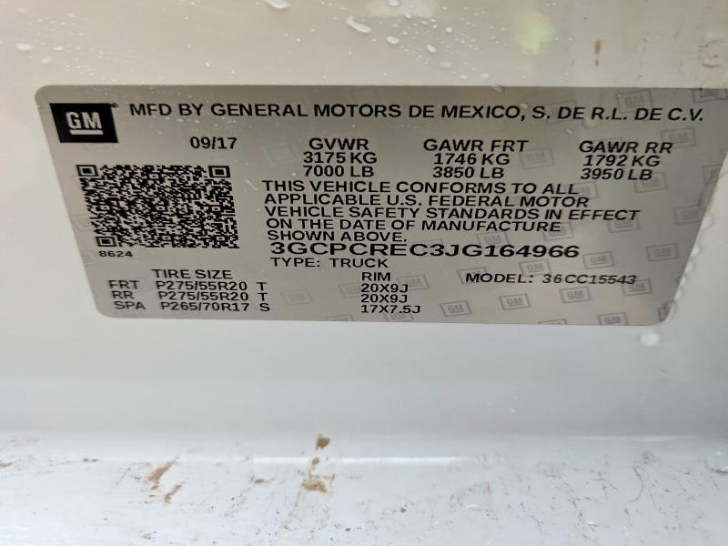 3GCPCREC3JG164966 2018 CHEVROLET SILVERADO photo no. 12