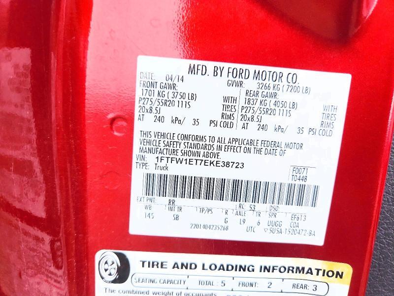 1FTFW1ET7EKE38723 2014 FORD F150 photo no. 12