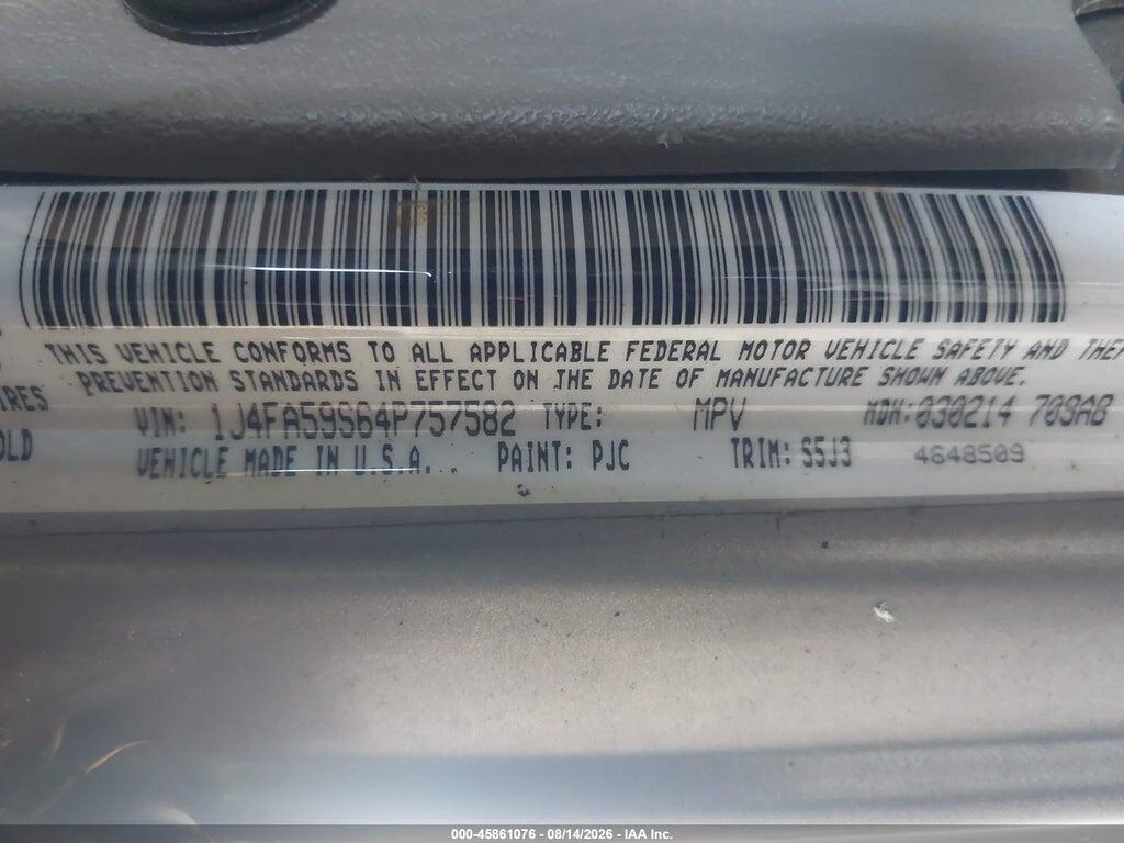 1J4FA59S64P757582 2004 JEEP WRANGLER photo no. 9